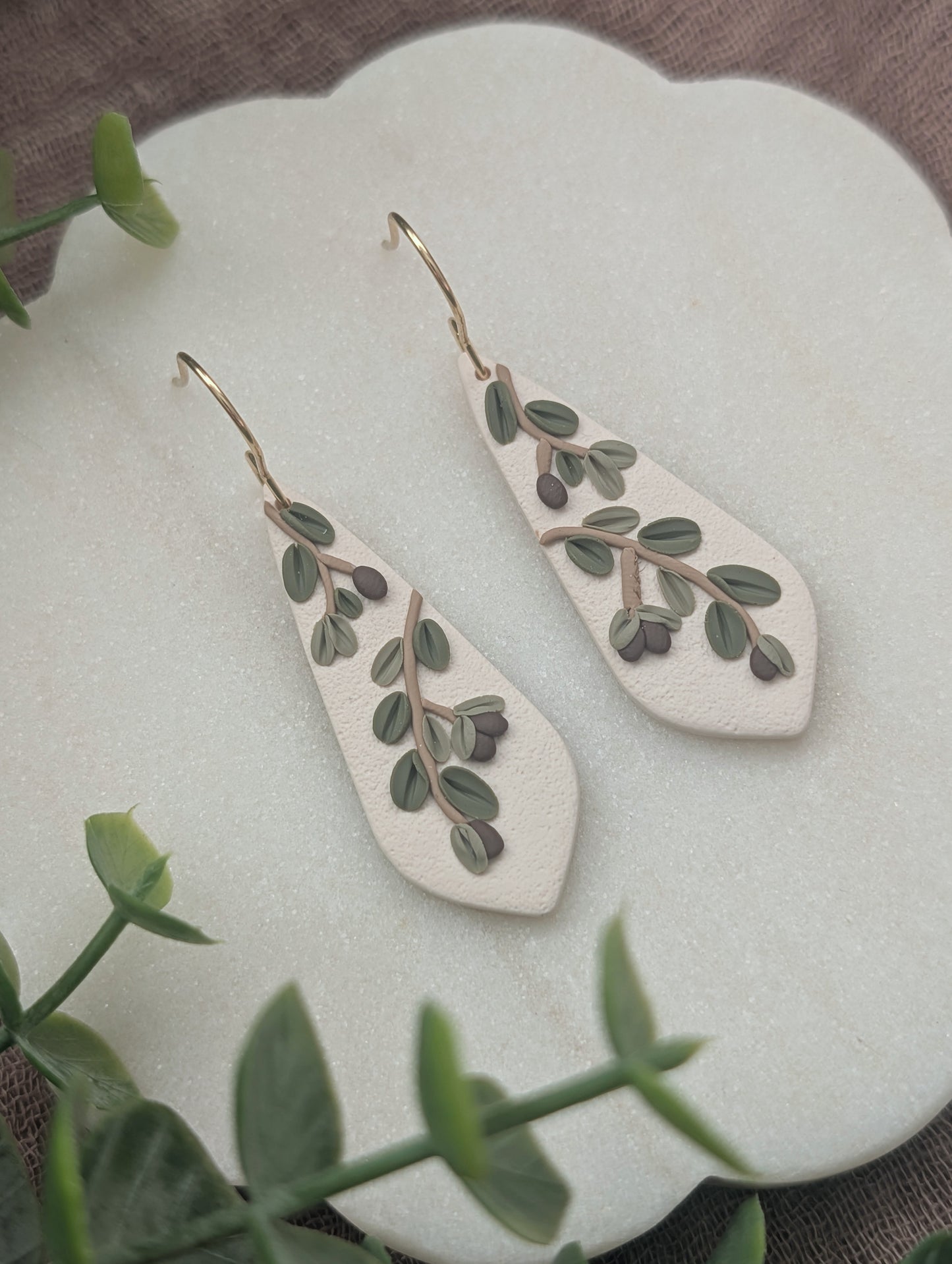 Olive Branch Earrings