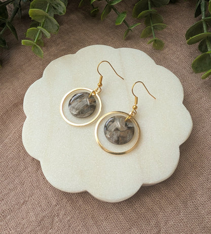 Circle Bezel Earrings
