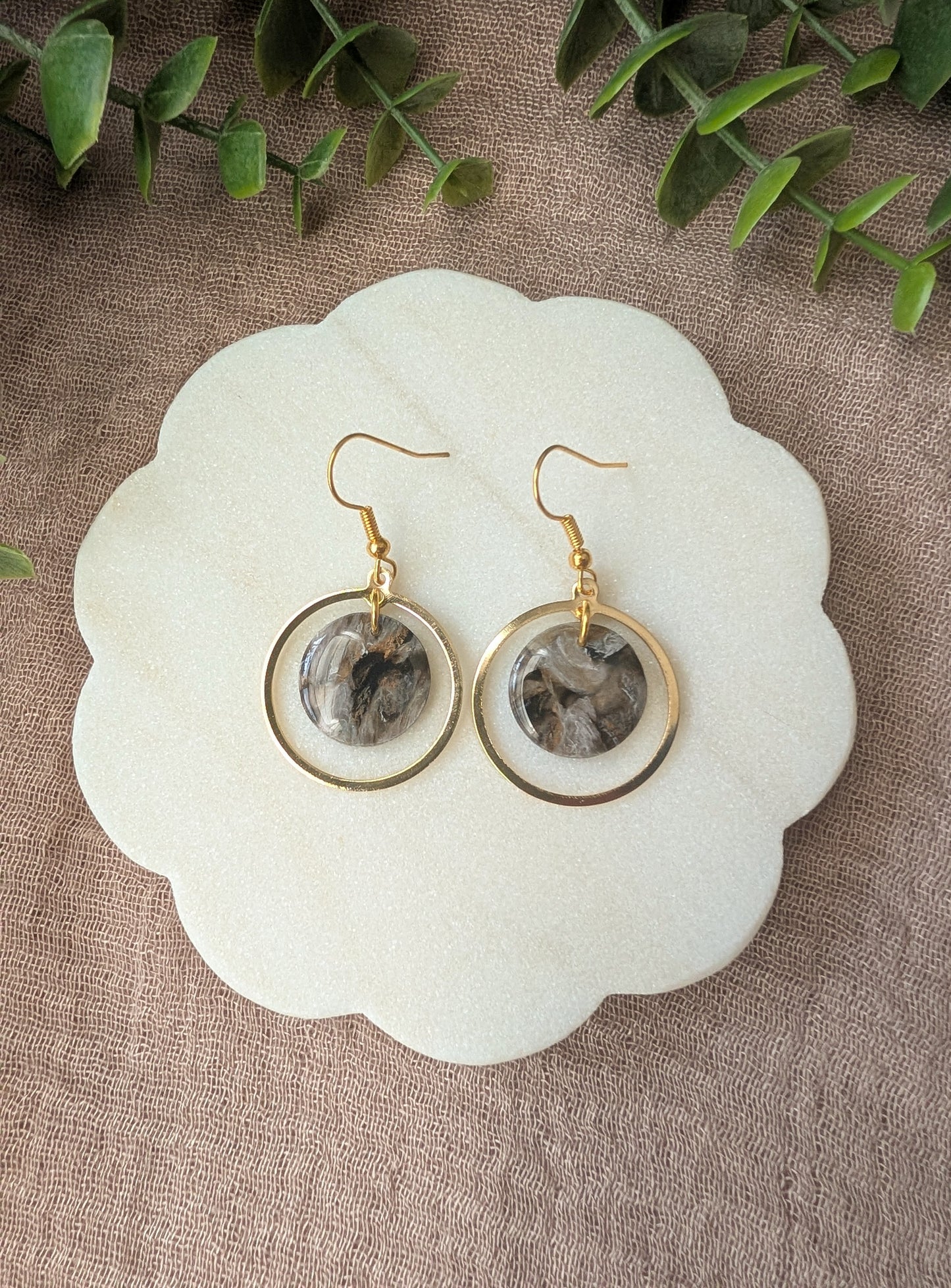 Circle Bezel Earrings